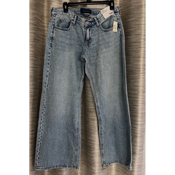 Aeropostale Denim - Aeropostale Super Low Rise Baggy Wide Leg Jeans Light Wash Denim 10S NWT y2K 409
